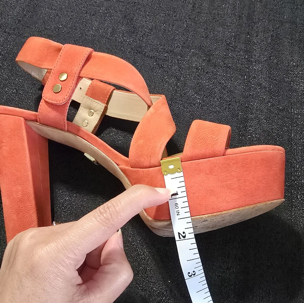 Pour La Victoire Orange Platform Sandals